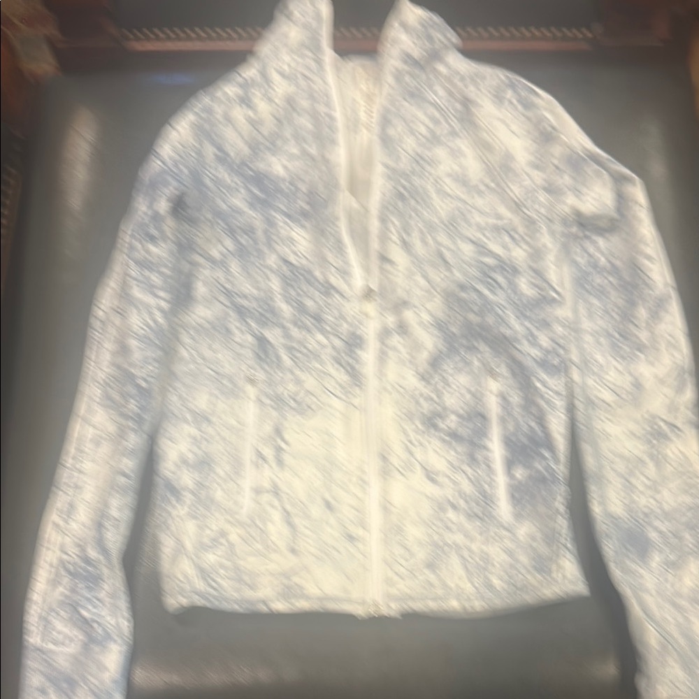 Lululemon Athletica Blue and White Jean Jacket